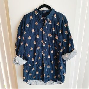 RALPH LAUREN CHAPS LOGO BUTTON DOWN size L
